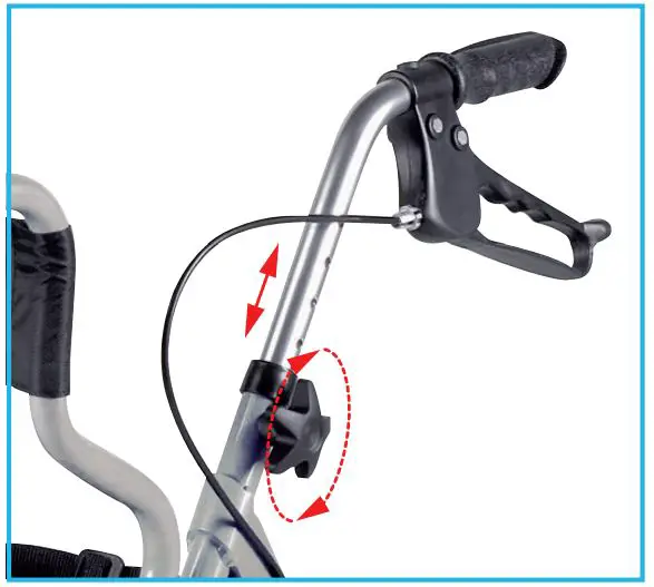 NRS M58203 2-in-1 Rollator and Transit Chair - Handle Height Adjustment