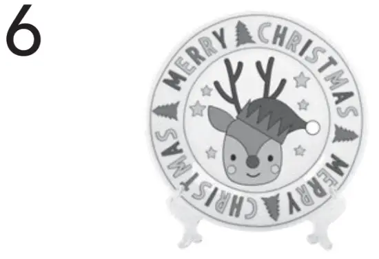 Kmart 822-Plate 9 Piece Christmas Colour Your Own Decorative Plate - your