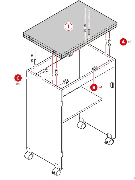 bcp SKY5834 Folding Sewing Craft Table Instruction fig 13