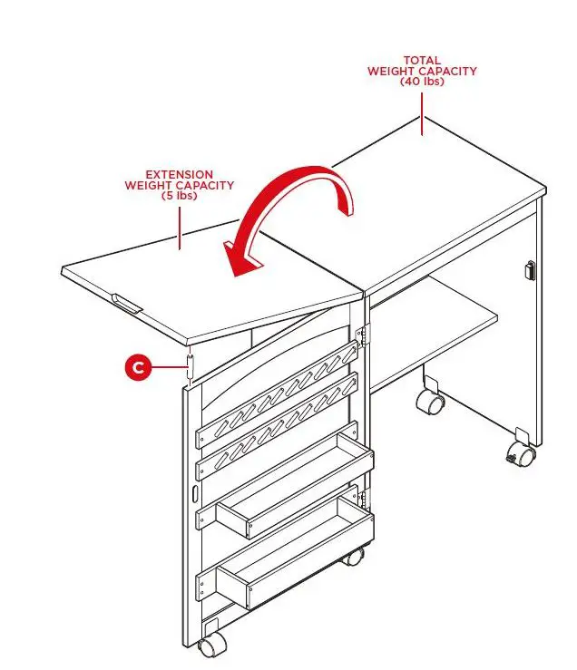 bcp SKY5834 Folding Sewing Craft Table Instruction fig 21