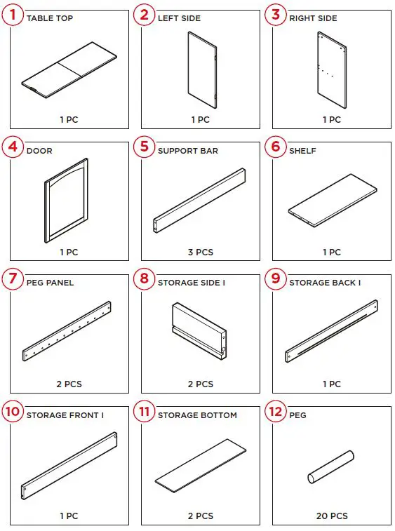 bcp SKY5834 Folding Sewing Craft Table Instruction fig 4