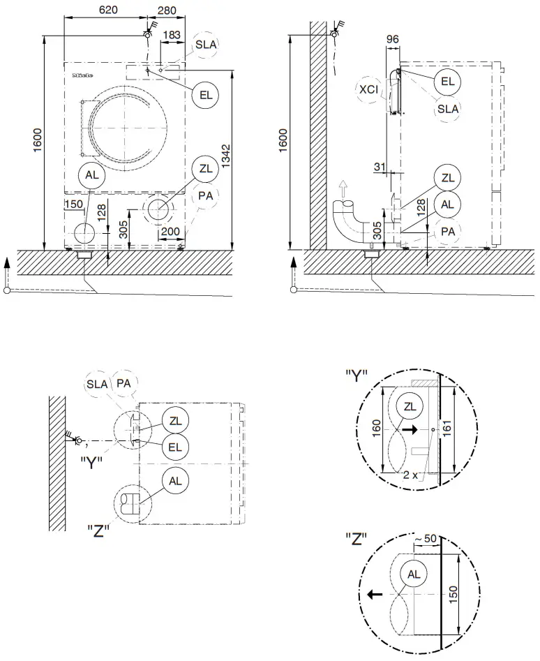 Miele PDR 922 522 EL Commercial Dryer - Installation