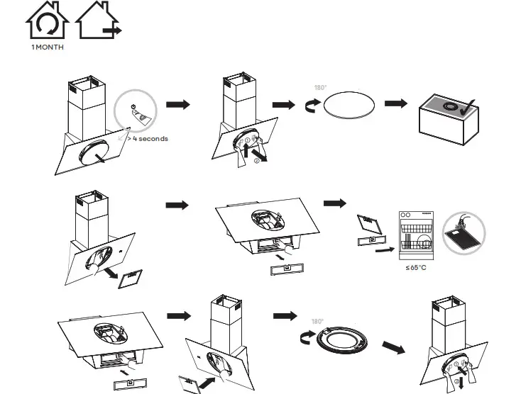 GoodHome GHAGRO90 Bamia Glass Round Angled - Aluminium grease