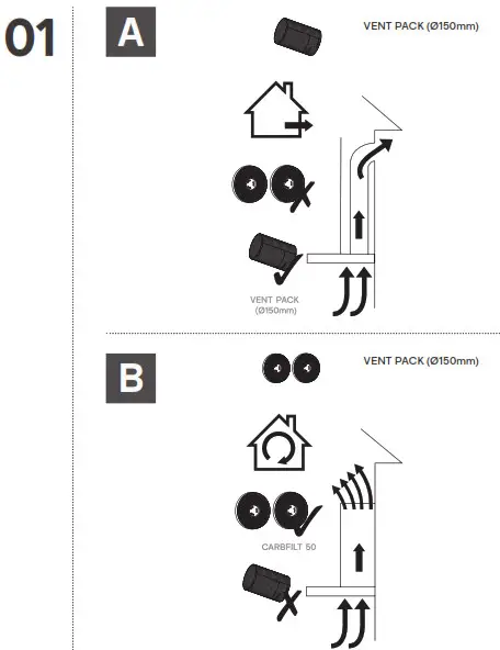 GoodHome GHAGRO90 Bamia Glass Round Angled Cooker Hood- 1