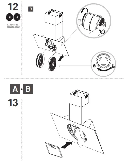 GoodHome GHAGRO90 Bamia Glass Round Angled Cooker Hood- 12