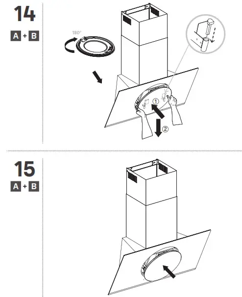 GoodHome GHAGRO90 Bamia Glass Round Angled Cooker Hood- 14