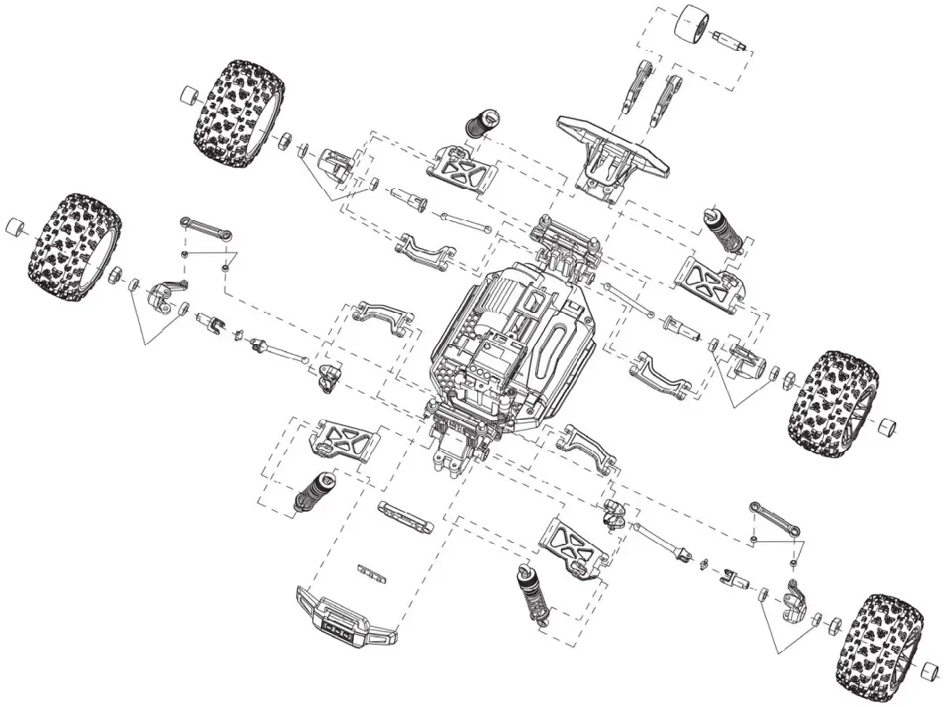 DEVIVAE XDKJ 022 36KM H RC Power 4WD Off Road Car 2 4GHz Radio System - Stracture
