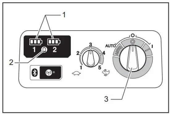 makita DVC864L Cordless Vacuum Cleaner - Indicating the remaining battery capacity 2