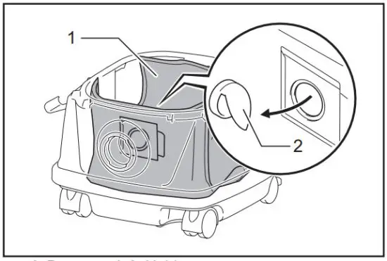 makita DVC864L Cordless Vacuum Cleaner - Installing the paper pack 2
