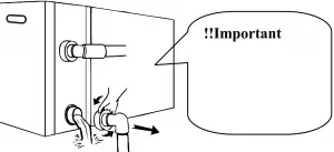 Unscrew the water nozzle of inlet pipe to let