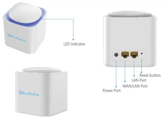 BlueShadow Cuka M1200C AC1200 Dual Band Whole Home Mesh WiFi System - Package contents