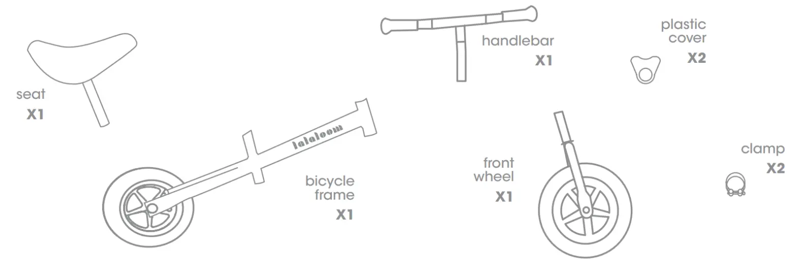 lalaloom 29785355 Berry Steel Walker Bike - parts