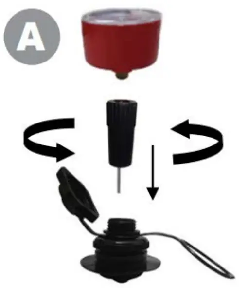 KOMODO KD2PCINFKYA 1 2 Person Inflatable Cruising Kayak - Pressure Gauge 4