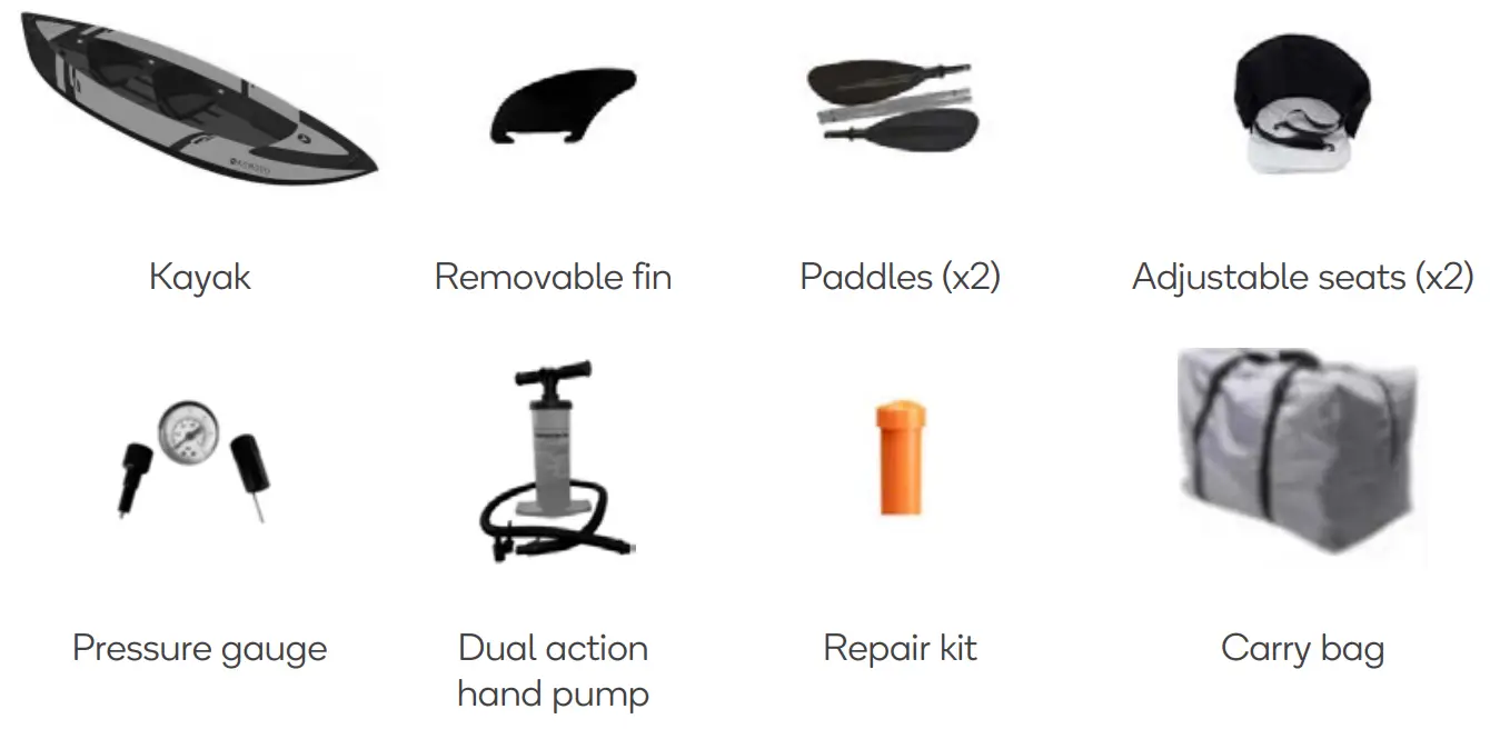 KOMODO KD2PCINFKYA 1 2 Person Inflatable Cruising Kayak - fig 5