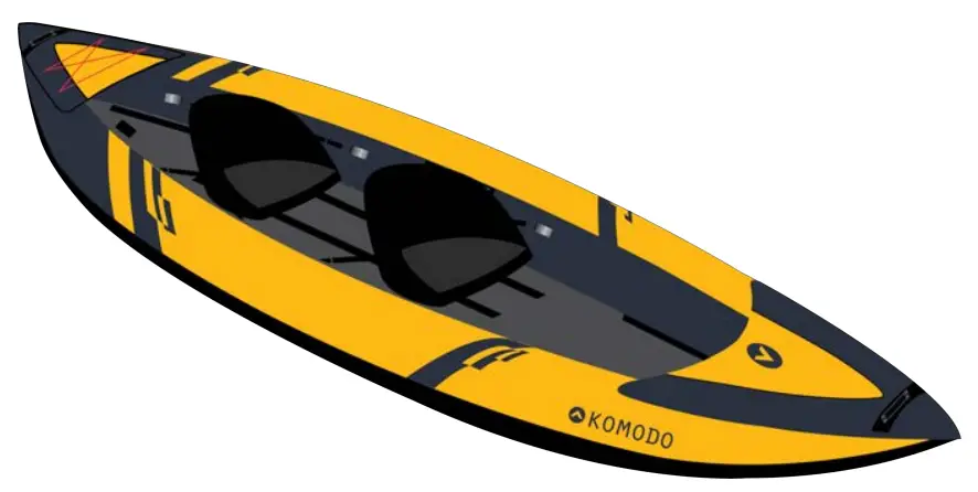 KOMODO KD2PCINFKYA 1 2 Person Inflatable Cruising Kayak