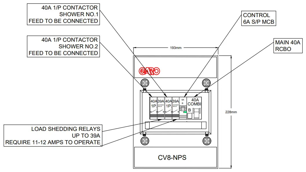 GARO CV8 NPS Shower Boards - Parts