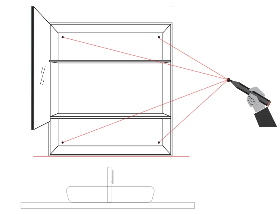 ETPRO 21 in. W x 30 in. H LED Rectangular Black Wood Surface Mount Medicine Cabinet FIG 4