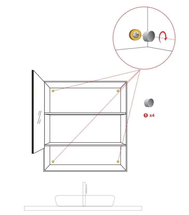 ETPRO 21 in. W x 30 in. H LED Rectangular Black Wood Surface Mount Medicine Cabinet FIG 7