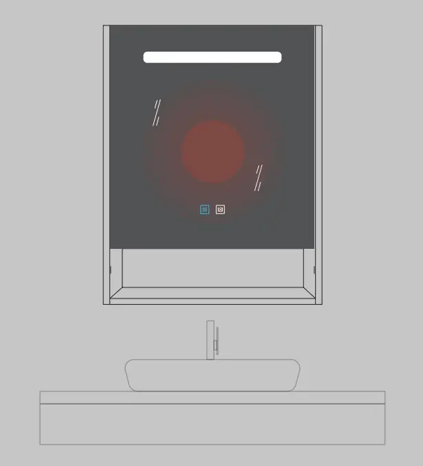 ETPRO 21 in. W x 30 in. H LED Rectangular Black Wood Surface Mount Medicine Cabinet FIG 9