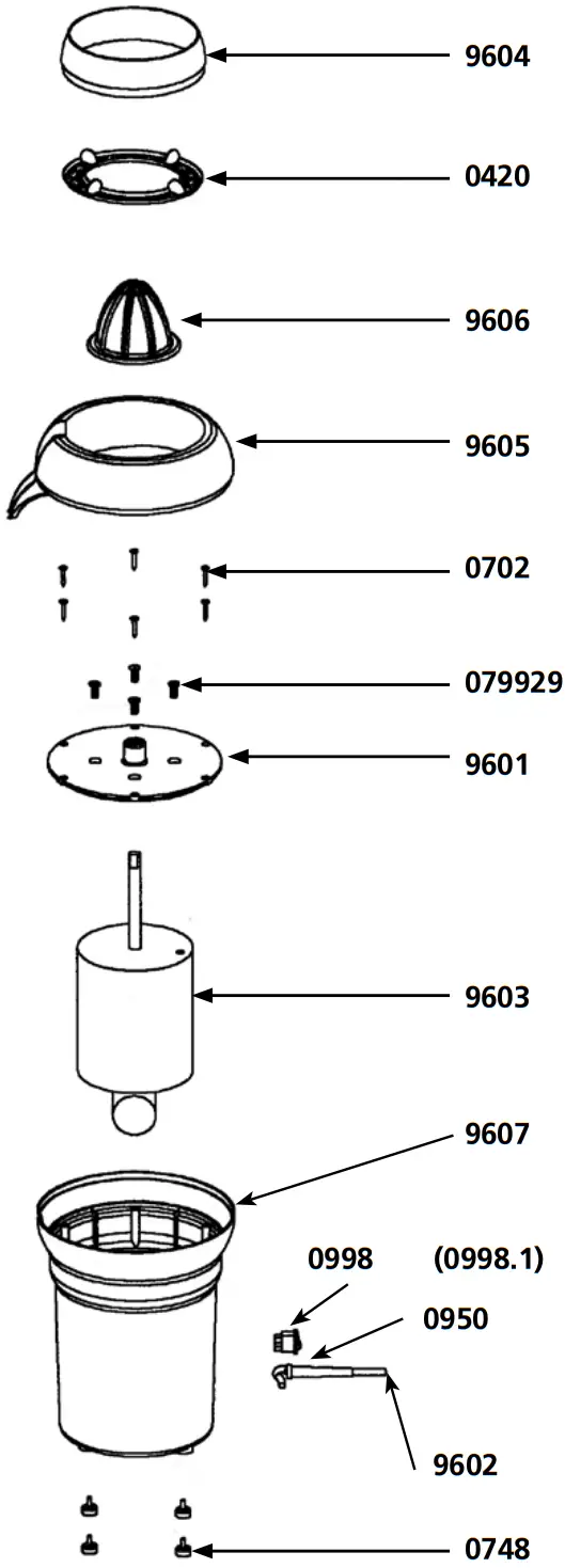 Dynamic PA 96 Dynajuicer Electric Citrus Juicer - Electrical diagram 1