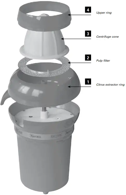 Dynamic PA 96 Dynajuicer Electric Citrus Juicer - Upper ring