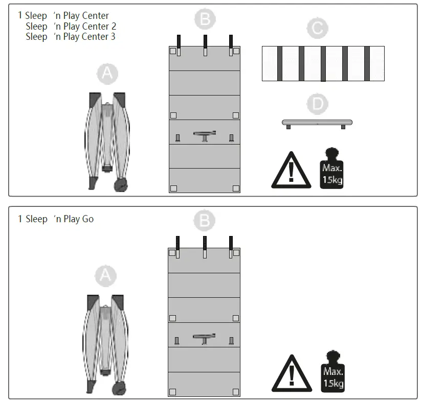hauck H-60053 Sleep N Play Travel Cot Set-FIG1