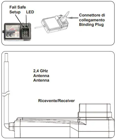JAMARA 053371 Veloce EP LiPo 2.4 GHz M Monster Truck Instruction Manual - Binding the receiver to the transmitter