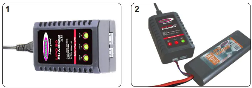 JAMARA 053371 Veloce EP LiPo 2.4 GHz M Monster Truck Instruction Manual - Charging a battery