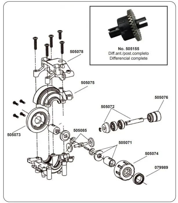JAMARA 053371 Veloce EP LiPo 2.4 GHz M Monster Truck Instruction Manual - Front & Rear gear assembly diagram