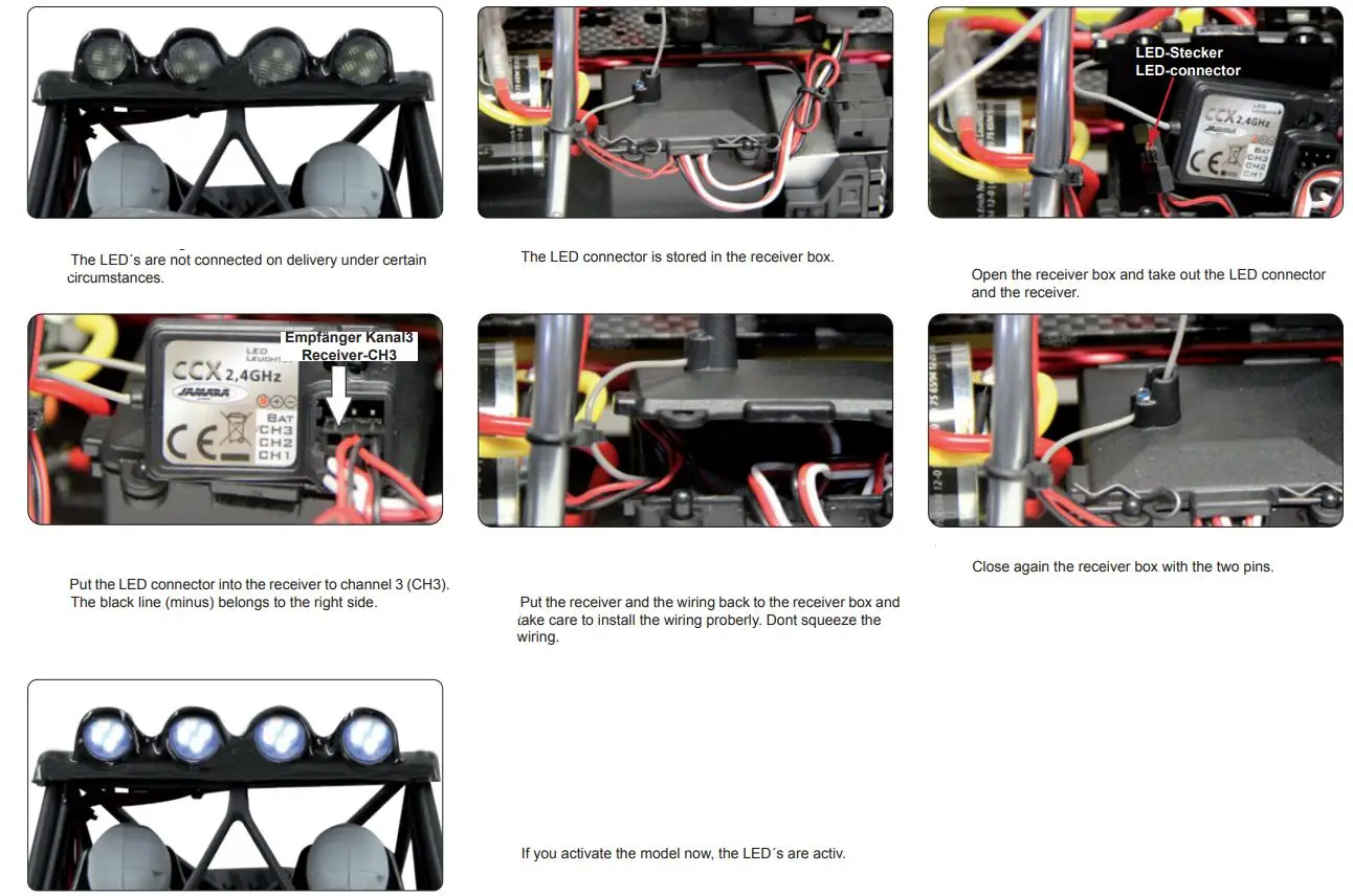 JAMARA 053371 Veloce EP LiPo 2.4 GHz M Monster Truck Instruction Manual - LED