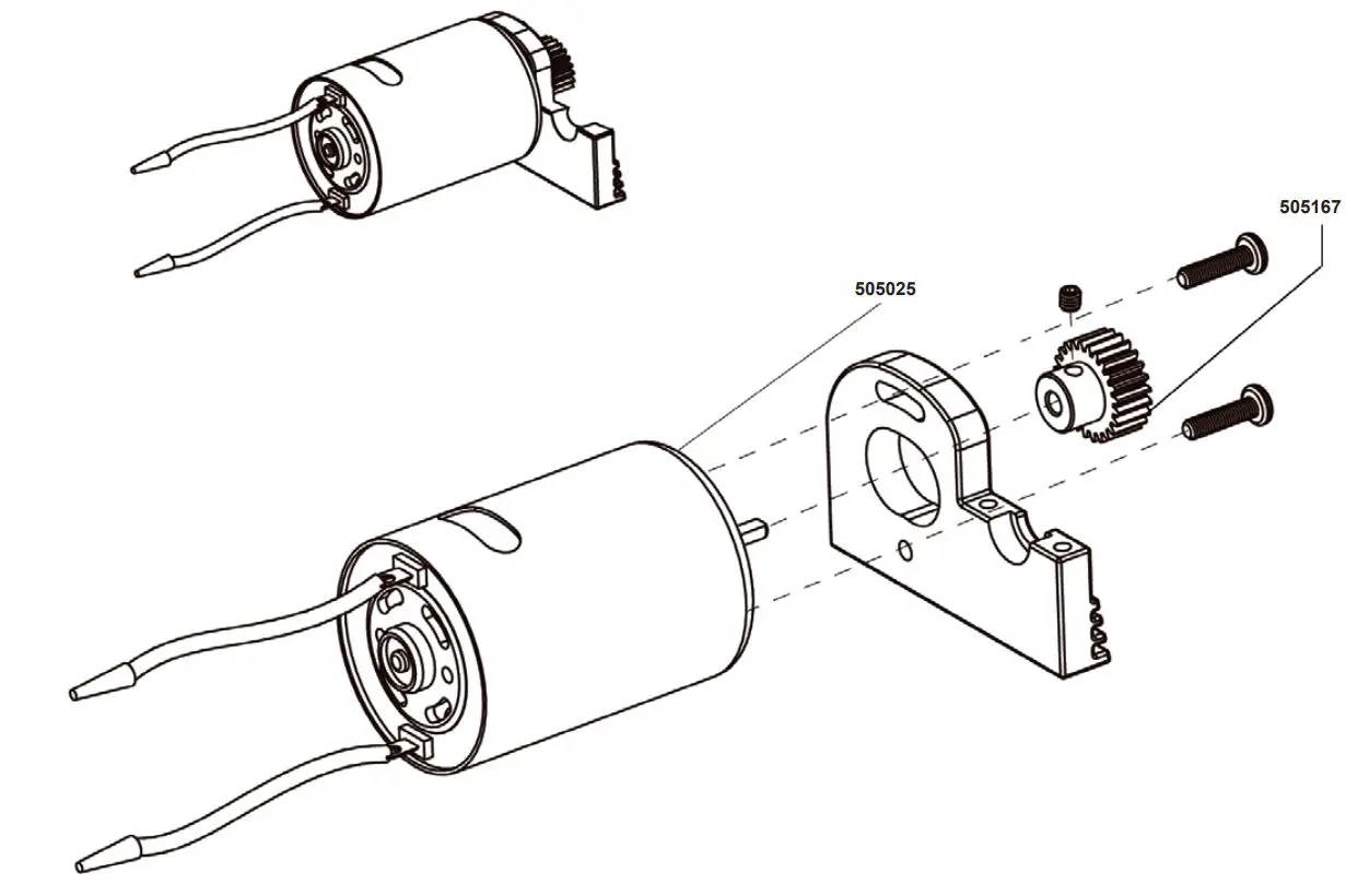 JAMARA 053371 Veloce EP LiPo 2.4 GHz M Monster Truck Instruction Manual - Motor assembly
