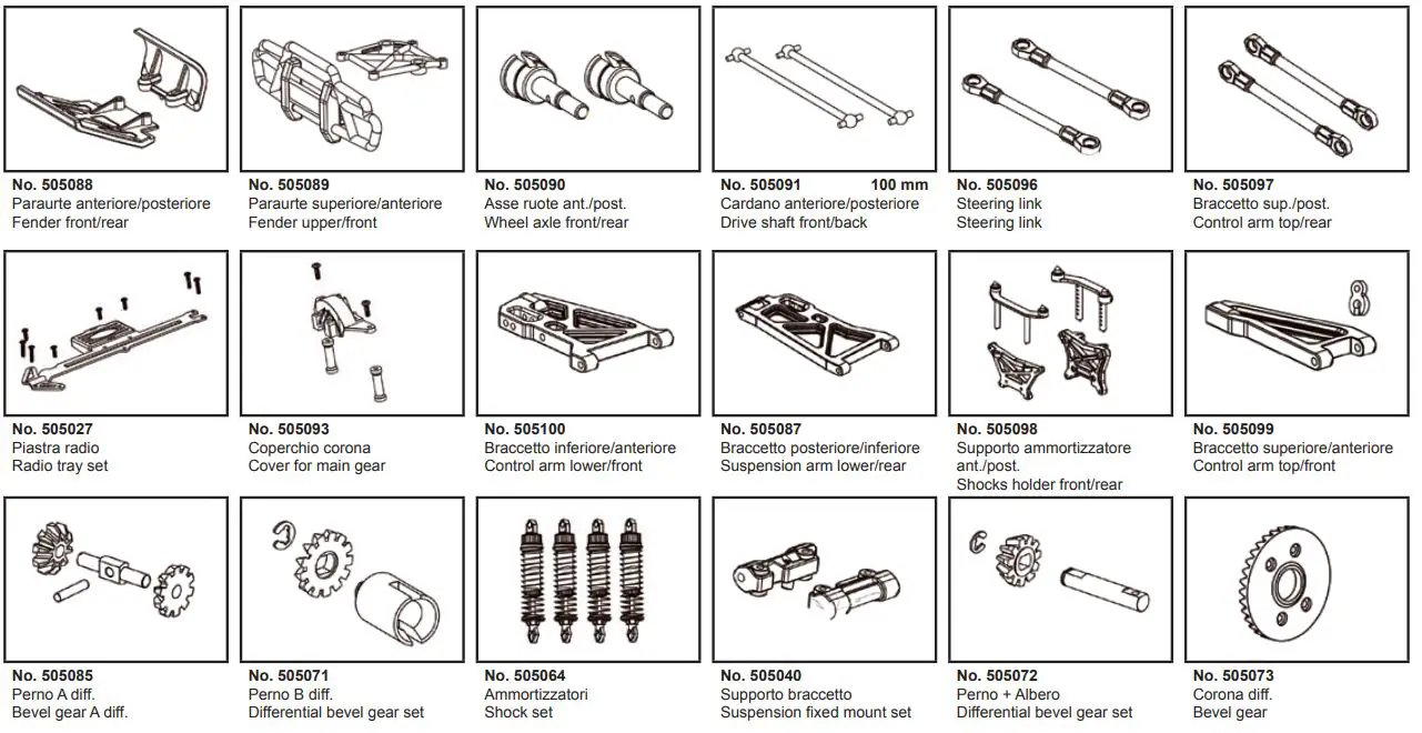 JAMARA 053371 Veloce EP LiPo 2.4 GHz M Monster Truck Instruction Manual - Spare Parts