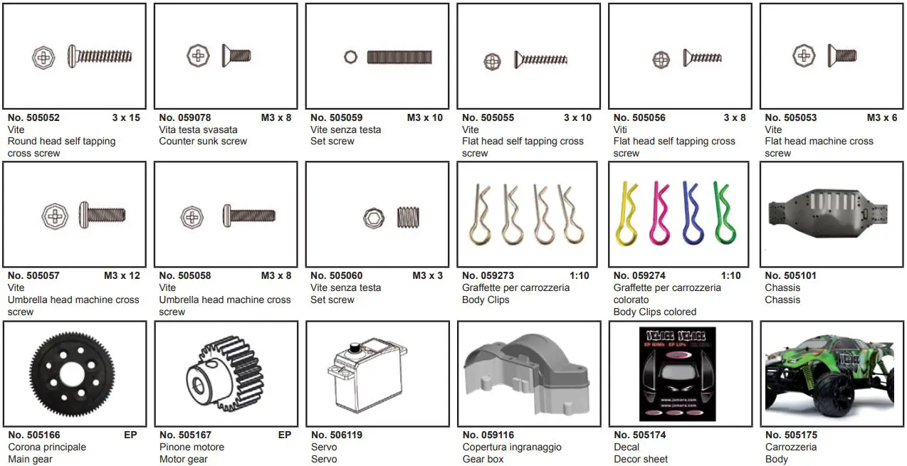 JAMARA 053371 Veloce EP LiPo 2.4 GHz M Monster Truck Instruction Manual - Spare Parts