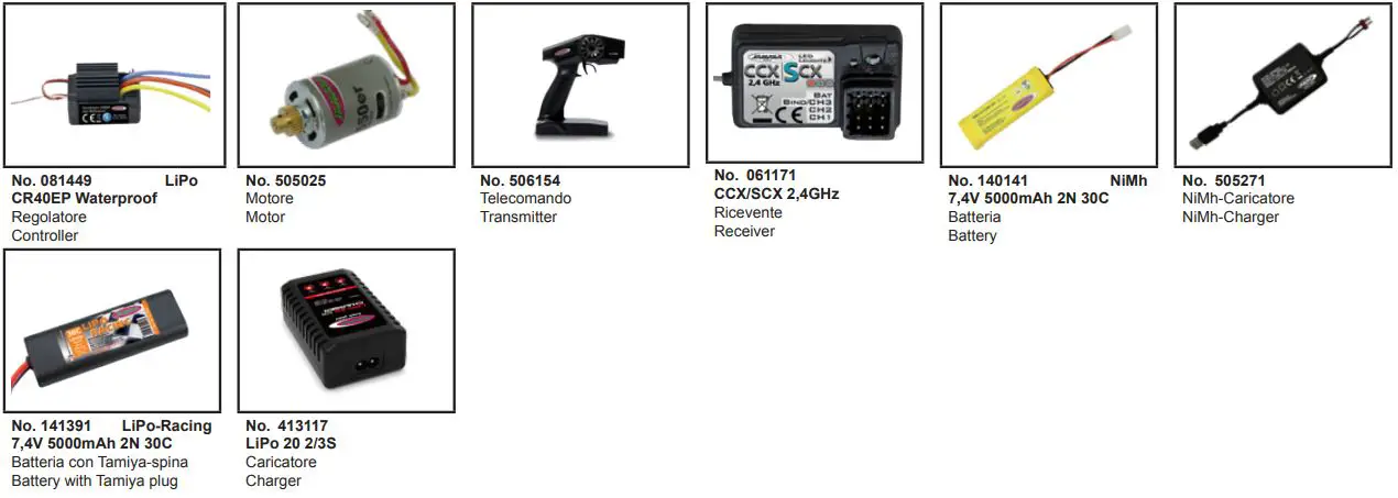 JAMARA 053371 Veloce EP LiPo 2.4 GHz M Monster Truck Instruction Manual - Spare Parts