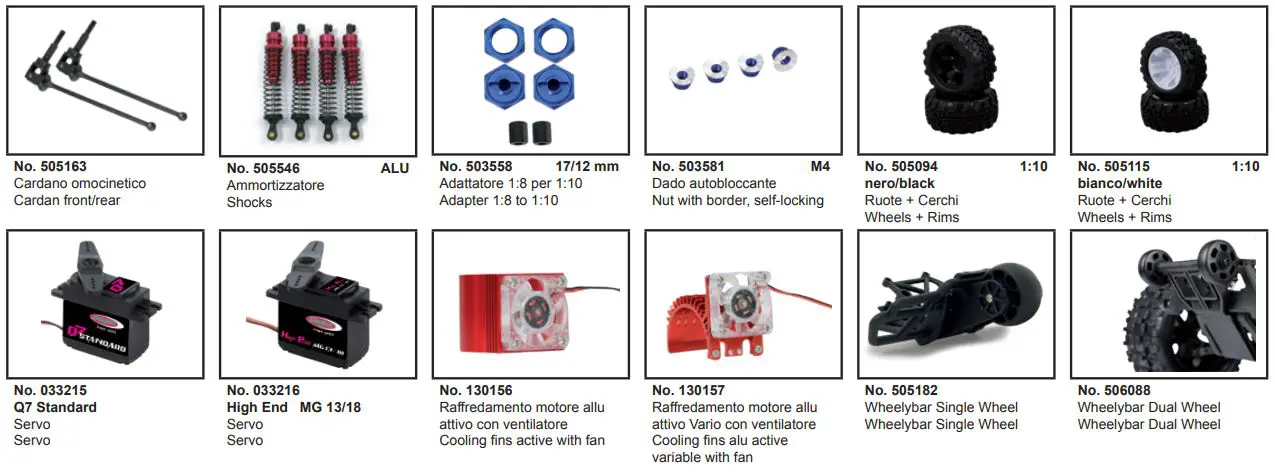 JAMARA 053371 Veloce EP LiPo 2.4 GHz M Monster Truck Instruction Manual - Tuning parts and accessories