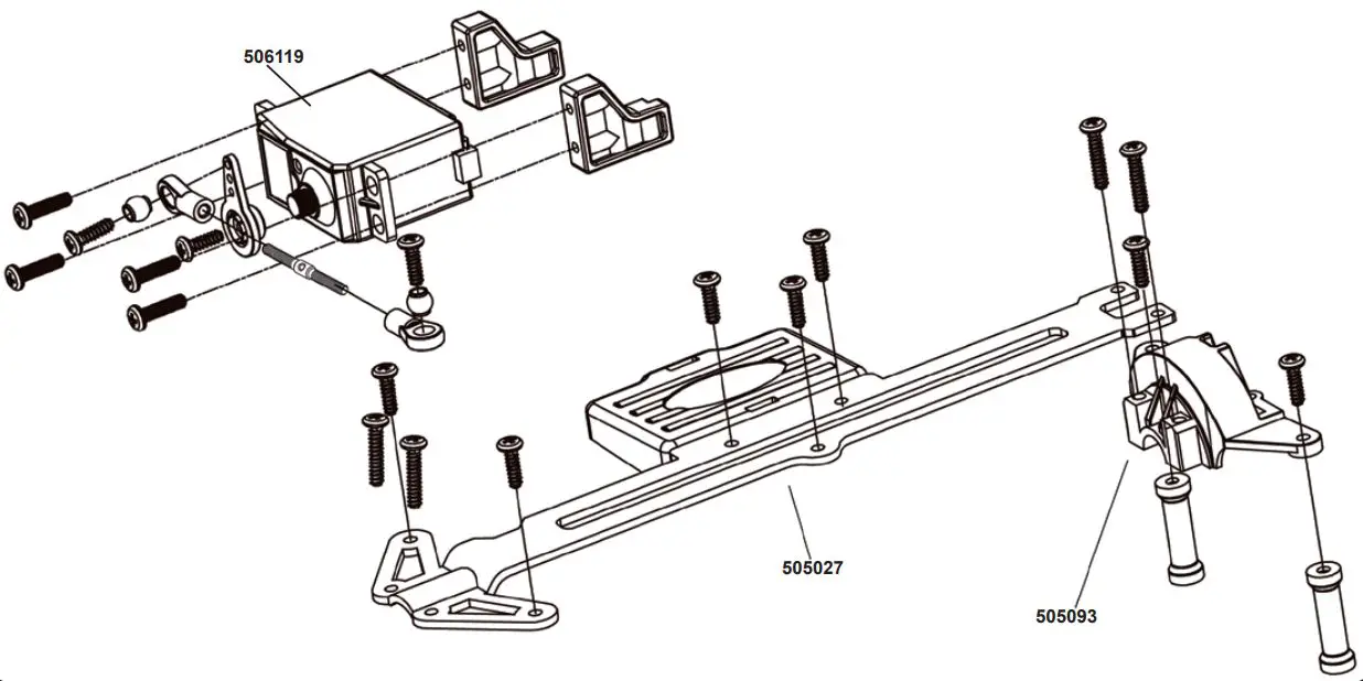 JAMARA 053371 Veloce EP LiPo 2.4 GHz M Monster Truck Instruction Manual - Upper plate assembly