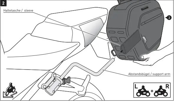 SW-MOTECH BC.HTA.06.740.31800 Blaze Saddlebags Support Arms for Yamaha MT-125