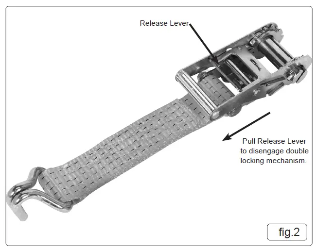 SEALEY TDRWA CAR TRANSPORTER RATCHET TIE DOWN fig 2