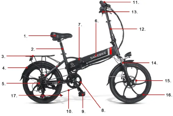 SAMEBIKE 20LVXD30 Foldable Mini Electric Bike-fig2
