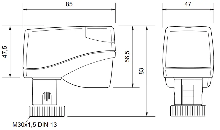IMI TA MC15 Electrical Linear Actuator Dimensions