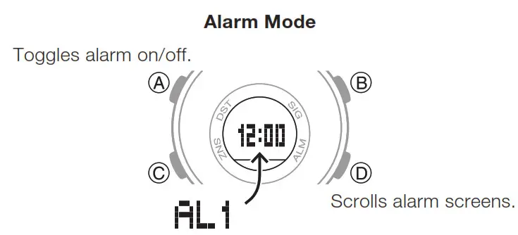 CASIO Wrist Watch - Alarm Mode