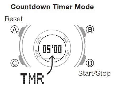 CASIO Wrist Watch - Countdown Timer Mode