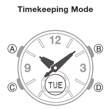 CASIO Wrist Watch - Timekeeping Mode 1