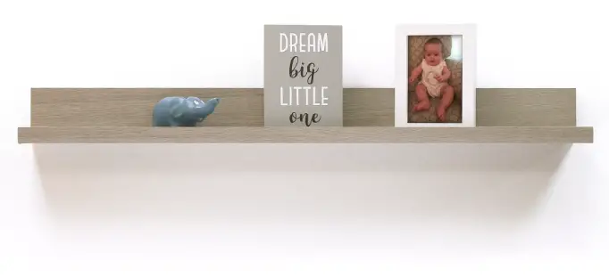 inPlace 9605018E Cool Grey Picture Ledge MDF Floating Wall Shelf product