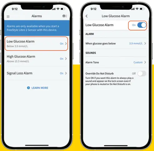 Abbott Freestyle Libre 2 System Starter Kit -alarms 1