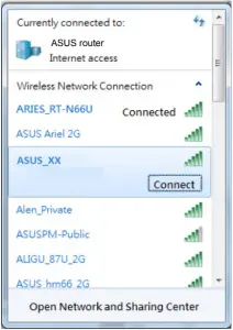 Currently connected to ASUS router