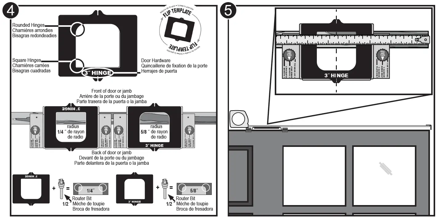 MILESCRAFT 1214 HingeMate200 Door Hinge Installation Kit 6