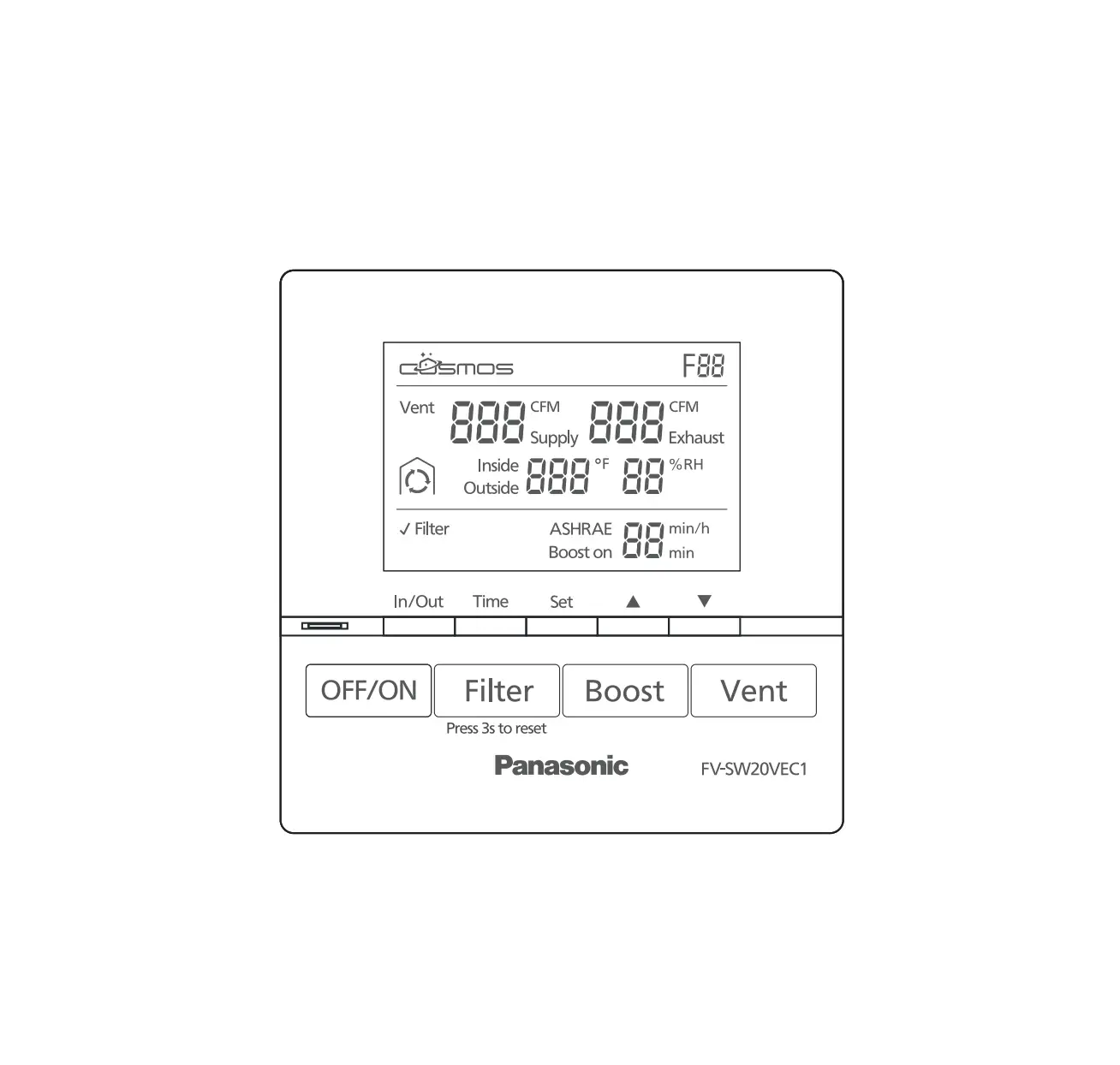 Panasonic Fv-sw20vec1 Lcd Wired Wall Control Panel Instruction Manual