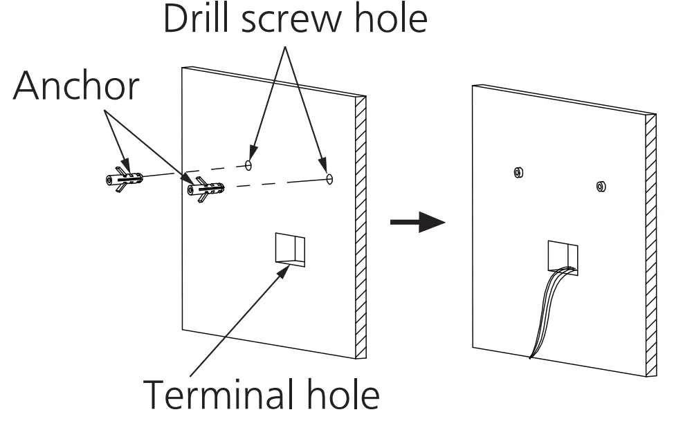 Panasonic FV-SW20VEC1 LCD Wired Wall Control Panel Installation illustration