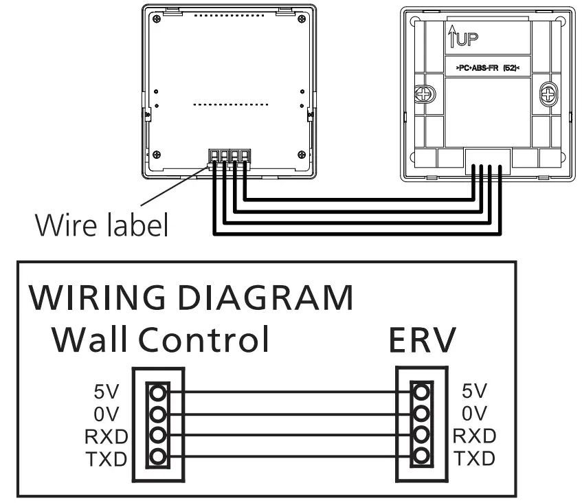 Panasonic FV-SW20VEC1 LCD Wired Wall Control Panel Installation illustration